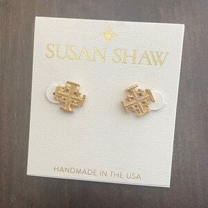 Susan Shaw Jerusalem Gold Earrings